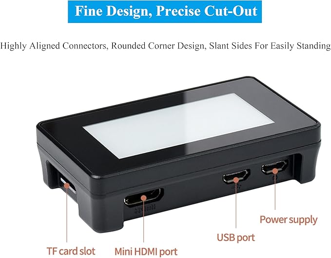 2.13inch Touch e-Paper HAT E-Ink Display 250×122 Pixels Compatible with Raspberry Pi Zero 2 W/Zero 2 WH/Pi Zero W/Pi Zero WH/Pi Zero 5-Point Touch Supports Partial Refresh with ABS Case