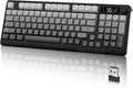 LexonElec M96 Wireless Keyboard Low Profile Quiet Typing Membrane Gaming Keyboard with Smart Display &amp Knob RGB Backlit USB C Rechargeable 94 Keys PBT Keycap for Windows PCMacLinux-Moonlit N