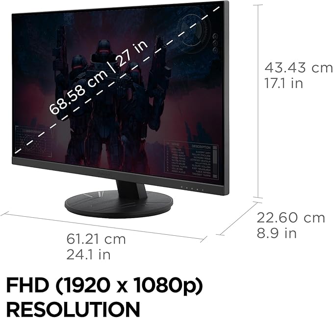 ViewSonic VX2716A 27 Inch 1080p 1ms 120Hz IPS Gaming Monitor with Eye Care USB C HDMI 1.4 and DisplayPort Inputs