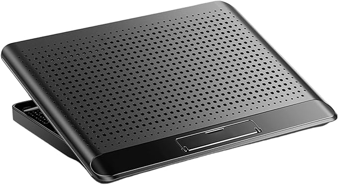 Genérico Cooling Base with Fan for Laptop | Adjustable and Silent Stand Riser – Made of Aluminium Alloy for Laptop for Keyboard Phone Tablet