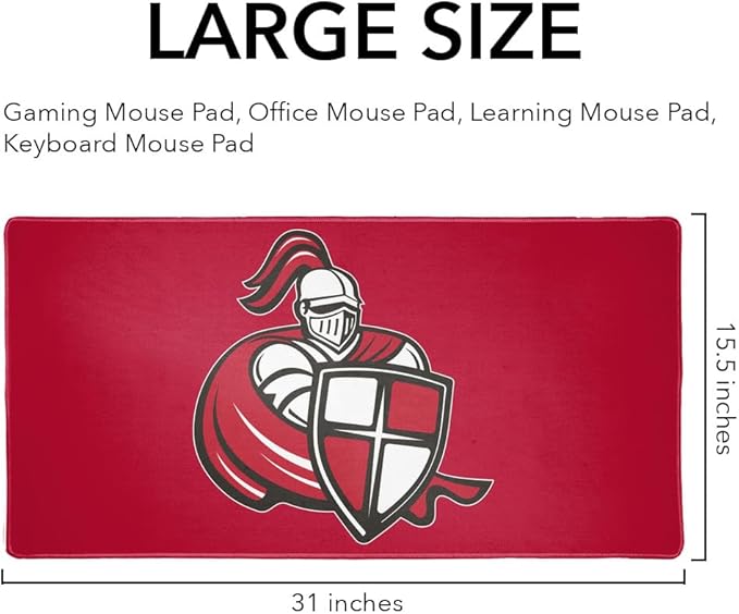 William Carey University Primary Logo Large Gaming Mouse Pad Desk Mat with Stitched Edges Non-Slip Base for Gamer Home and Office 31.5 x 15.7