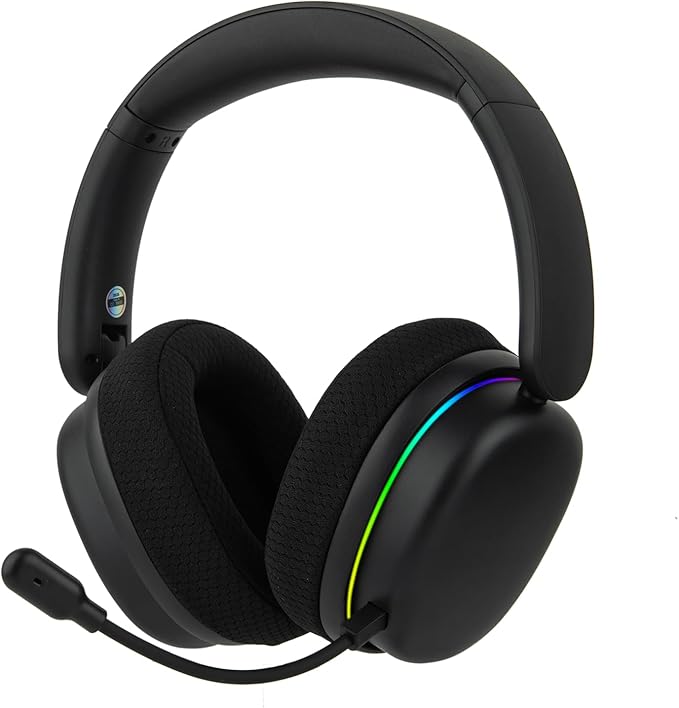 EPOMAKER X Aula G7 Pro Wireless Gaming Headset Dual Mode BT5.3 &amp 2.4GHz 7.1 Surround Sound 80+ Hour Battery RGB Light with Noise Canceling Mic for PS5 PS4 Switch PC (Black)