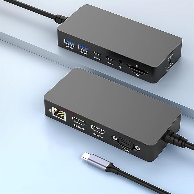 New Surface Thunderbolt 4 Dock Triple Displays 4K HDMI*2+VGA 12 in 1 Surface Pro Docking Station with Power Adapter for Surface Pro 11/10/9/8/X/7/6/5/4/3 Surface Laptop Surface Book Go