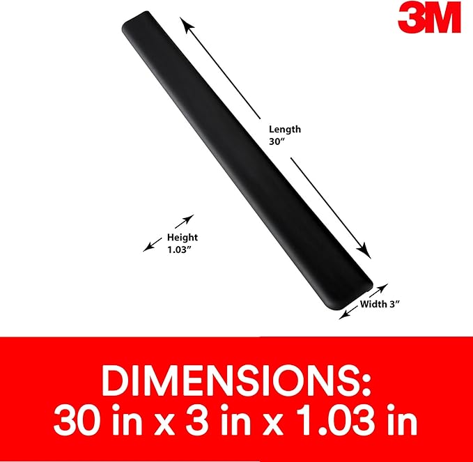 3M Gel Wrist Rest for Standing Desks Wraps Around Edge of Desk for Comfort Non-Slip Back Stays in Place (WR200B)