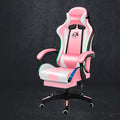 Gaming Chair with footrestGamer Chair with 200lb Capacity for Adults and Teens Racing Style Computer Chair with Headrest and Lumbar Support (PinkAudio&ampLighting)
