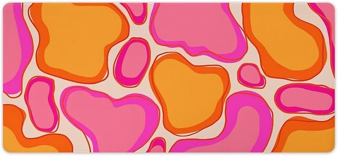 Abstract Mouse Pad Large Desk Mat Extended Keyboard Mouse Pad with Non-Slip Base and Stitched Edge Mouse Mat Desk Pad 36x16 Mouse Pads for Desk Home Office Gaming