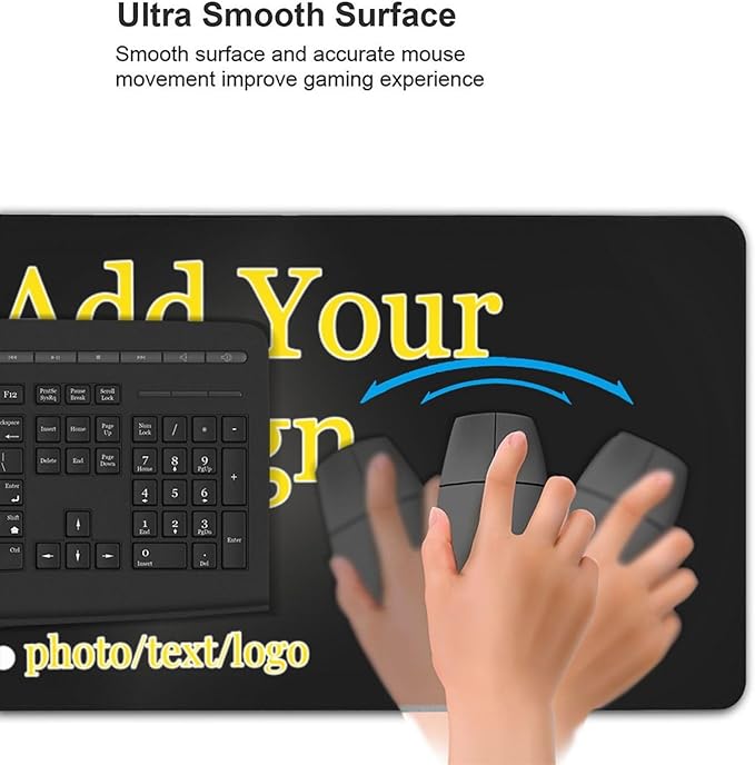 Custom Mouse Pad Personalized Mouse Pad with Your Photo Design Non-Slip Waterproof Customized Desk Pad Suitable for Office Gaming(35.5L x 16W inches)
