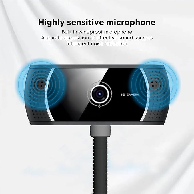 Conference Camera USB2.0 Connection 720P ResolutionNoise Cancellation 360 Degree Autofocus Streaming Webcam