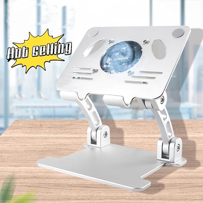 Laptop Cooler Stand Foldable Holder Bracket Turbo Fan USB Riser Aluminum Alloy