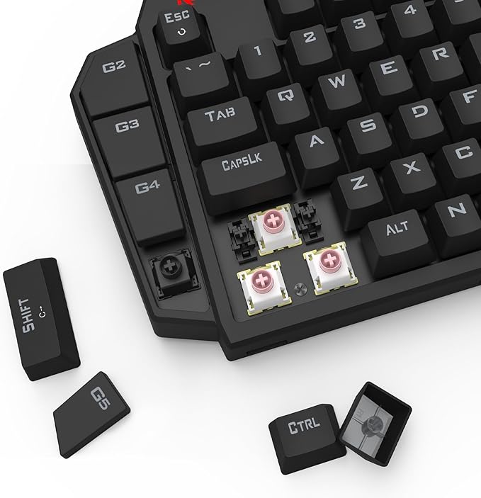 Redragon K585 HE Rapid Trigger Gaming Keyboard 8K Wired One-Handed Mechanical Keyboard w/Next-Gen UltraMag 100% POM Silky Magnetic Switch Dual-Module Floating Structure Design Detachable Wrist Rest