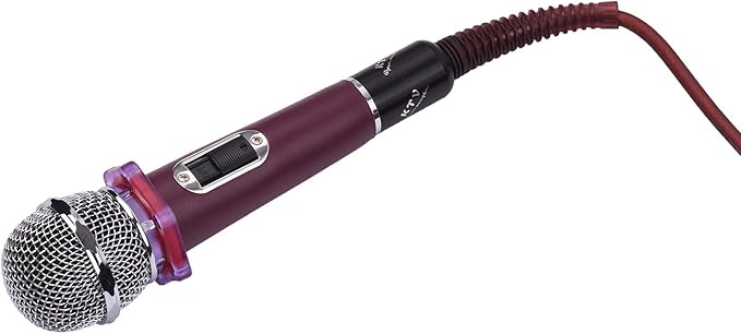 Professional Wired Microphone Zinc Alloy and ABS Construction Red/Black/Silver Grey 8.07 Inch Length 600Ω Impedance 14.76ft Cable
