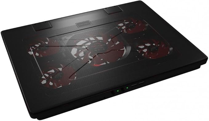 Mars Gaming MNBC2 Laptop Cooling Pad (Up to 17.3 Inches 5 Fans Red LED 2x USB 2.0 Black)