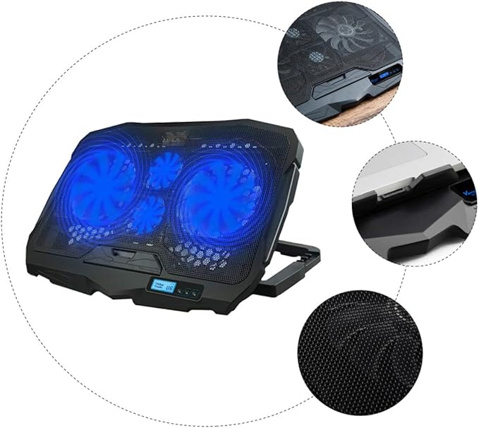 TEHAUX 1Pc Silent Laptop Cooling Pad with Quiet Fans Portable Laptop Cooler Stand for Notebooks Design for Heat Dissipation Speed