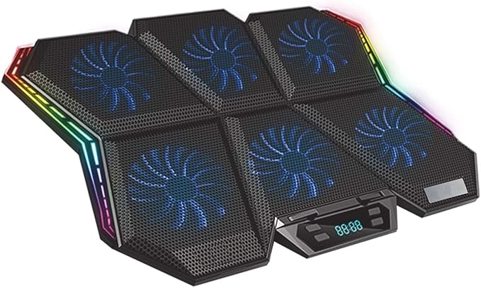 Meteoroid RGB Laptop Cooling Pad with 6 Fan Upto 17 inch laptops (Black/Blue)