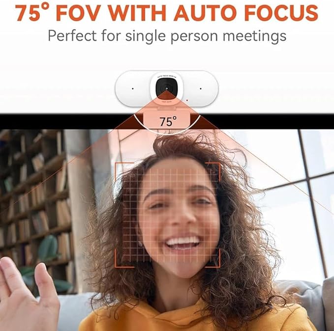 2K Full Webcam with AI Noise Suppression Microphone Camera Plug-and-Play for Computer Laptop