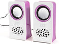 White Purple MP4 PC Computer Volume Control USB 2.0 Desktop Mini Speaker Pair