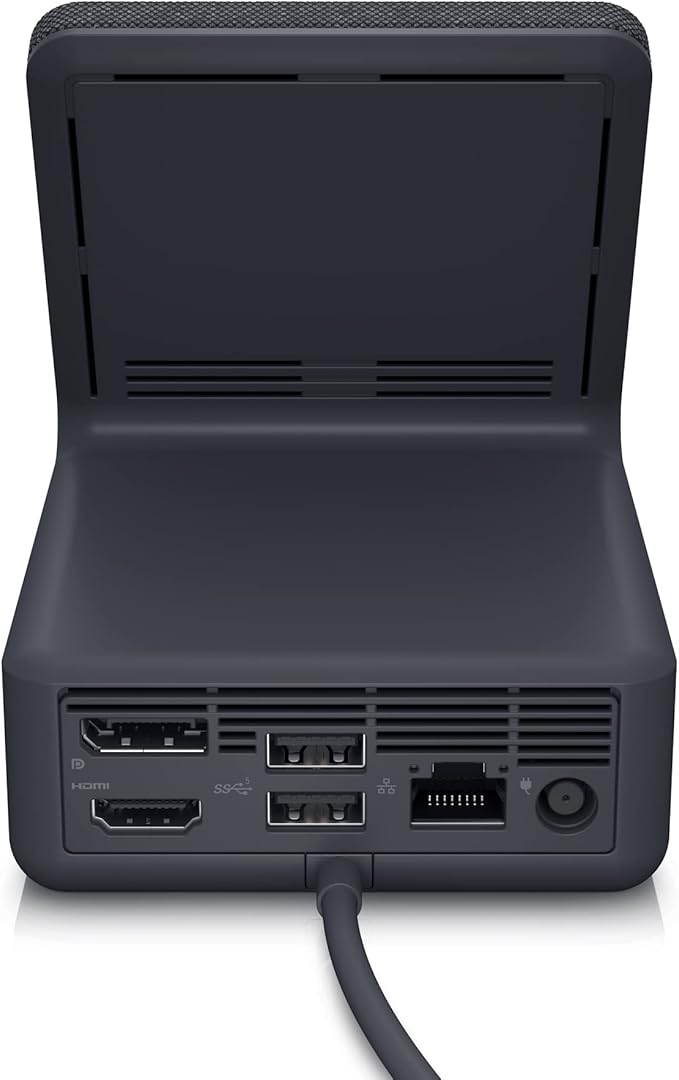 Dell Dual Charge Dock HD22Q - Fabric Wrapped Charging Stand Type-C Connector Qi Enabled Charging Wake-on-Dock Smartphone Rest Power Button LED - MagnetiteBlack
