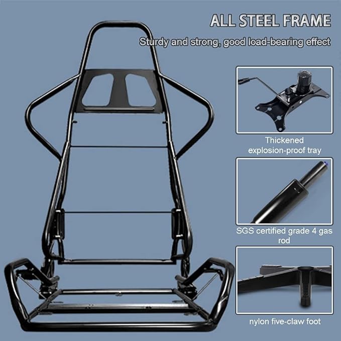 Gaming Chair with Footrest Ergonomic Wrapping Comfortable Gamer Chair Home Lift Rotate Reclining Racing Chair Load Bearing 200kg/440.9lbs (Color : Black Size : 122-133 * 40.5cm)