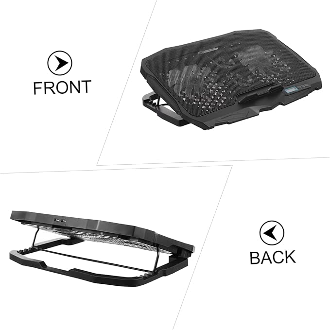 DOITOOL Adjustable Laptop Cooler High-Speed Silent Fan RGB Lighting Design Ventilated Support Stand for Gaming and Work Use Compatible Laptops