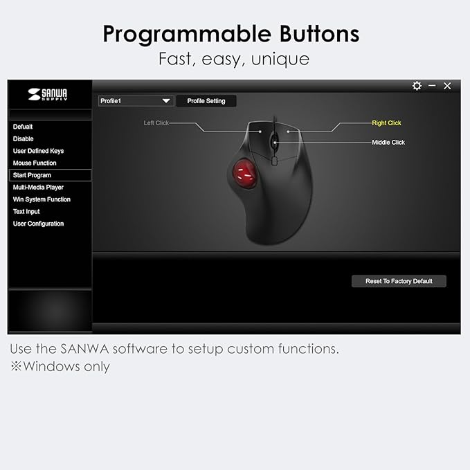 SANWA Bluetooth Wireless Ergonomic Trackball Mouse Optical Rollerball Mice Programmable Silent Buttons 40mm Trackball 600/800/1200/1600 DPI Compatible with MacBook Laptop Windows macOS