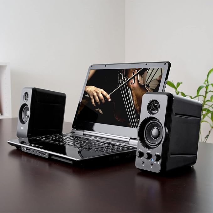 Sanwa Supply MM-SPL6BKN Multimedia Speaker 20W 0.1 inch (3.5 mm) Stereo Mini Jack Connection