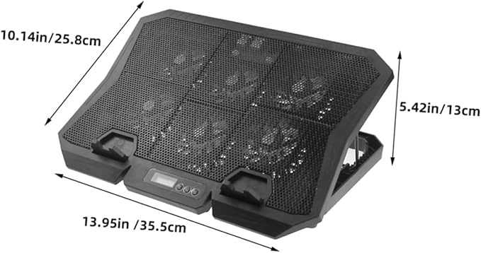 Angoily Laptop Cooling Stand Quiet Fans Height Durable Design for Gaming and Work Portable and Easy to Use Desk Bed