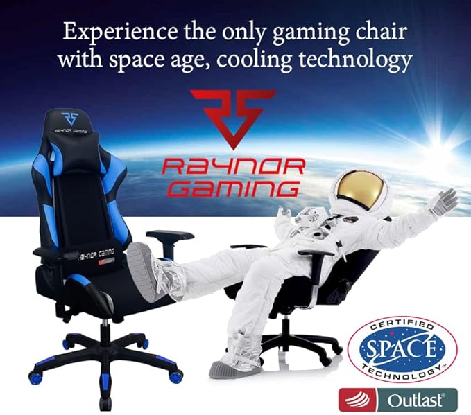 Energy Pro Series Gaming Chair Ergonomic Outlast Cooling Technology High Back Racing Style Computer Chair Adjustable Armrests Mesh and PU Leather with Lumbar and Headrest Pillow Red