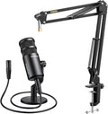 MAONO XLR Podcast Microphone with Boom Arm Microphone Stand:Cardioid Studio Dynamic Mic Kit for Vocal Recording Streaming Voice-OverWorks for Audio Interface Mixer Sound Card PD100X+BA20 Black