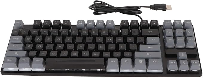 Multifunction Gaming Keyboard Colorful Backlight USB Wired 87 Keys for Games Office