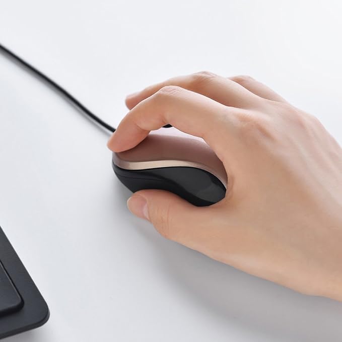 BUFFALO BSMBU108BK Wired BlueLED Silent USB 3-Button Mouse Black