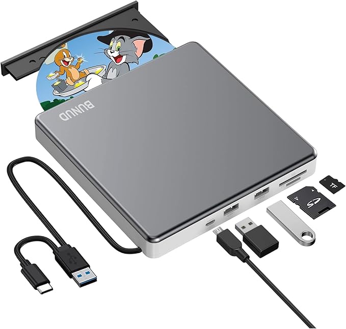 External DVD Drive USB C Superdrive for Apple USB 3.0 DVD Burner Reader for Mac Portable CD +/-RW Drive External DVD Player for Laptop MacBook Windows 11 10 PC Linux OS