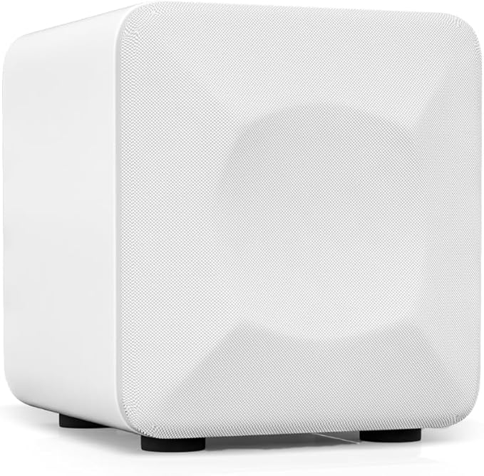 Audioengine A2 HD (HD3) White 60 Watt Pc Speakers for Desktop and S6 White Subwoofer for Music Gaming Movies Studios Dorms Bedrooms Offices