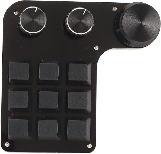 Mini Gaming Keyboard Mechanical Macro MechanicalGaming Keyboard Mini 9 Keys 3 Knobs Handed USB PC Keypad Full RGB Keyboard Gaming Programmable Shortcut Custom Function