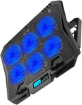 Uonlytech Laptop Cooling Pad 15.6-inch Silent Fan Cooler Stand with Adjustable Speed and Blue LED Light for Laptops PC Cooling Base Compatible with Notebooks and Gaming Computers