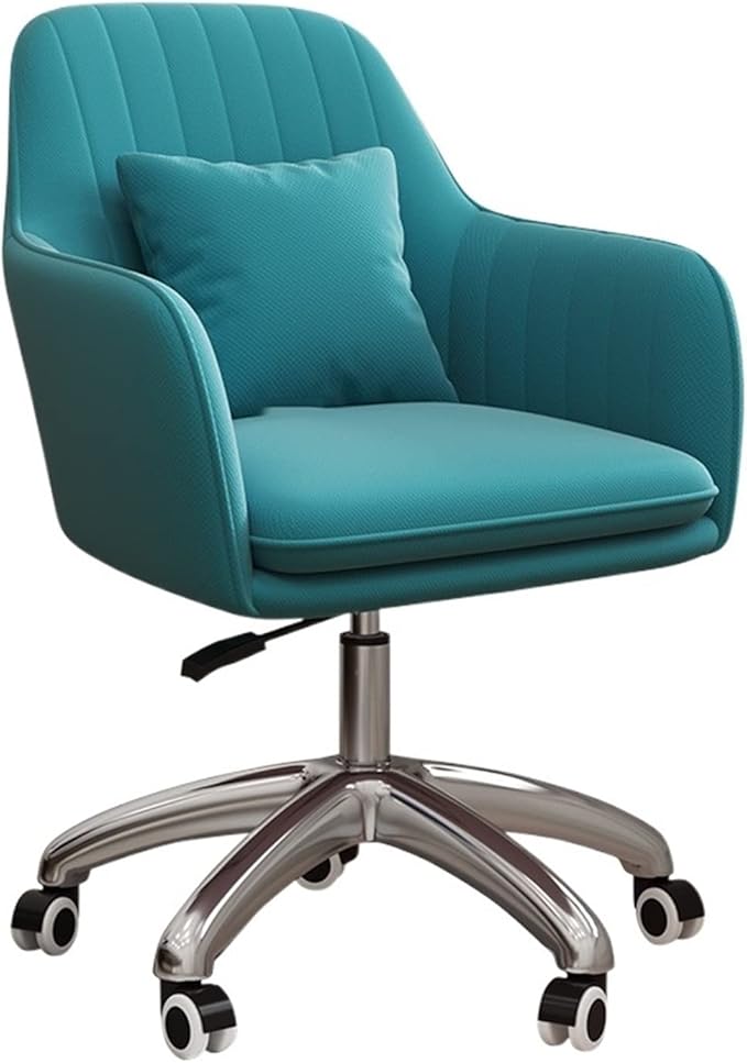 Adjustable Office Computer Chair with Armrest Office Chairs Furniture Swivel Computer Chair Creative Pink Gaming(Blue-Silver)