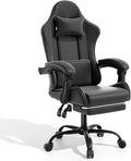 Magshion Gaming Chair Ergonomic Computer Chair with Linkage Armrests Height Adjustable Video Game Chair with Footrest and Headrest for Silla Gamer and Adults 350 Lbs Capacity Black
