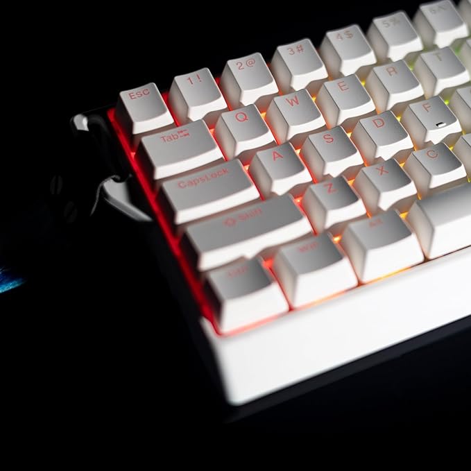 GK GAMAKAY x NaughShark NS68 Hall Effect Rapid Trigger Wireless Gaming Keyboard Bluetooth/USB-C/2.4GHz 8KHz Polling Rate 0.01mm RTOutemu Peach Crystal Magnetic Switch Keyboard (White-Shine Through)