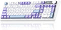 AK980 97Keys Tri-Mode Full Mechanical Keyboard Gasket-Mounted Hot-Swappable 1.14” TFT Smart Display Bluetooth 5.1/2.4G Wireless/Wired PBT Keycaps RGB Backlit (Purple Qingyun Tactile Switch)