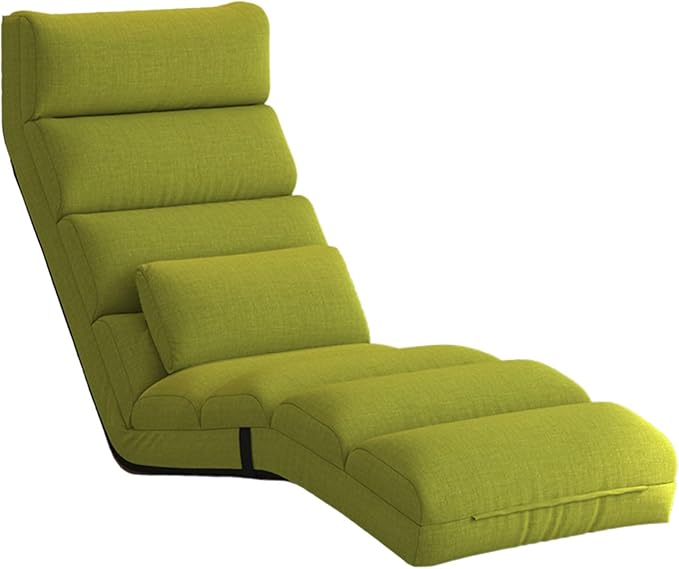 Floor Seating Adjustable Head Waist and Legs Foldable Floor Lazy Sofa with Pillow No Need to Assemble Gaming Chair Floor for Home Office Reading(Green)