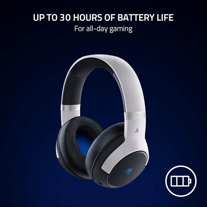 Razer Kaira Pro HyperSpeed Wireless Gaming Headset with Haptics for PlayStation 5 / PS5 PS4 PC Mobile: Titanium 50mm Drivers - Hybrid Mic - Low Latency Bluetooth - 30 Hr Battery - White &amp Black