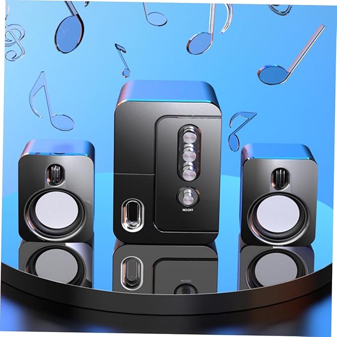 Zerodeko USB Laptop Desktop Computer Speaker 3D Surround Sound Bass Portable Compact Music Speaker for Home Office Study Black