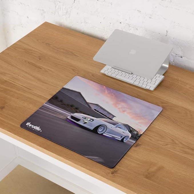 Car Gaming Mouse Pad Large 18×16 | Supra Mk4 Desk Mat | Durable Stitch Edge Construction | Fade-Resistant High-Resolution Print | Non-Slip Rubber Base for Stability
