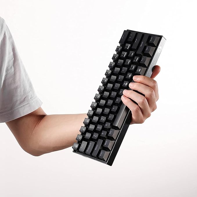 Redragon K630 Dragonborn 60% Wired RGB Gaming Keyboard 61 Keys Compact Mechanical Keyboard with Tactile Brown Switch Pro Driver Support Black