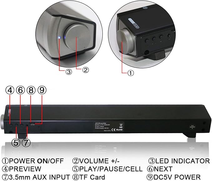 Computer Speakers for Desktop Wired and Wireless Computer Sound Bar Stereo USB Powered Mini Soundbar Speakers for PC Tablets Laptop Desktop Projector Cellphone
