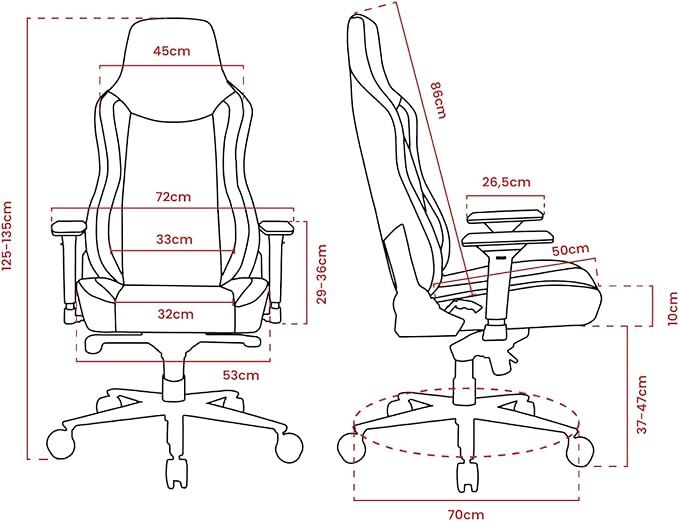 Arozzi Vernazza Gaming Chair - Super Soft Gaming Chairs for Adults Adjustable Height Large Spacious Seat &amp Backrest with Support Pillows - Swedish Design Home Office Computer Chairs Red