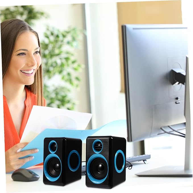 TEHAUX Mini Loudspeaker Box USB 2.0 Computer Speakers for Desktop Laptop Notebook Pc Compact Mini Speaker with Dc 5v Power Home Office Audio Accessories
