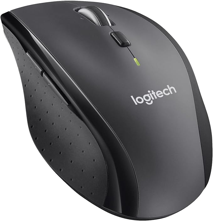 Logitech M705 Marathon Wireless Mouse – Long 3 Year Battery Life Ergonomic Sculpted Right-Hand Shape Hyper-Fast Scrolling and USB Unifying Receiver for Computers and laptops Dark Gray