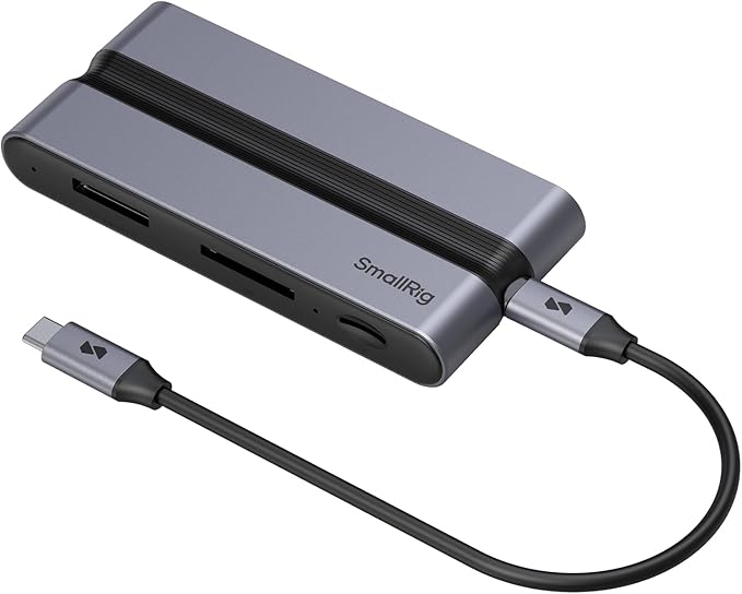 SMALLRIG 9 in 1 CFexpress Type A Card Reader Docking Station with USB3.2 (Gen 2) 10Gbps SD/TF/CFexpress Type A Readers USB-A/USB-C/HDMI/Gigabit Ethernet Ports for iPhone for Mac -4663
