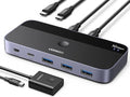 UGREEN USBC Switch 2 Computers Share 4 USB 3.2 Ports 10Gbps Switcher Selector for PC Laptop Keyboard Mouse Sharing Switch Adapter with 2 USB-C to C Data Cables and Remote