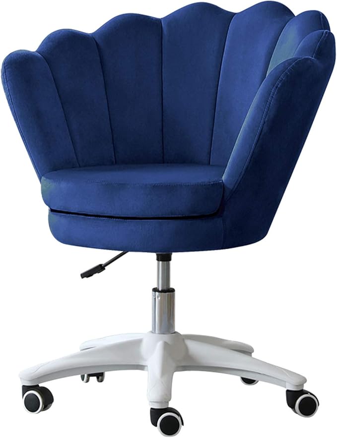 Gaming Chair Velvet Leisure Sofa Office Chair Adjustable Height Padded Seat with Casters for Teens Adults Bedroom Study Room (Color : Blue)